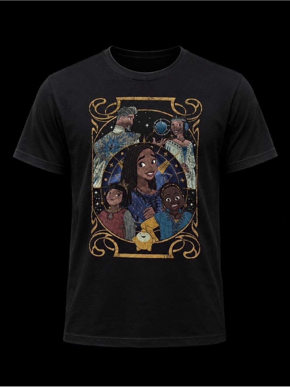 Disney Wish Movie Graphic T-Shirt Black Short Sleeve Crew Neck - Picture 1 of 6